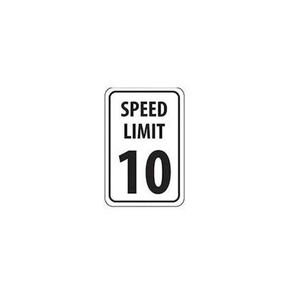 Speed Limit 10 Aluminum Sign, .063mm Thick